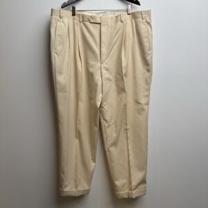 Vtg‎ Brooks Brothers Pants Men 44x32 Wool Relaxed Pleated Trousers Made In USA